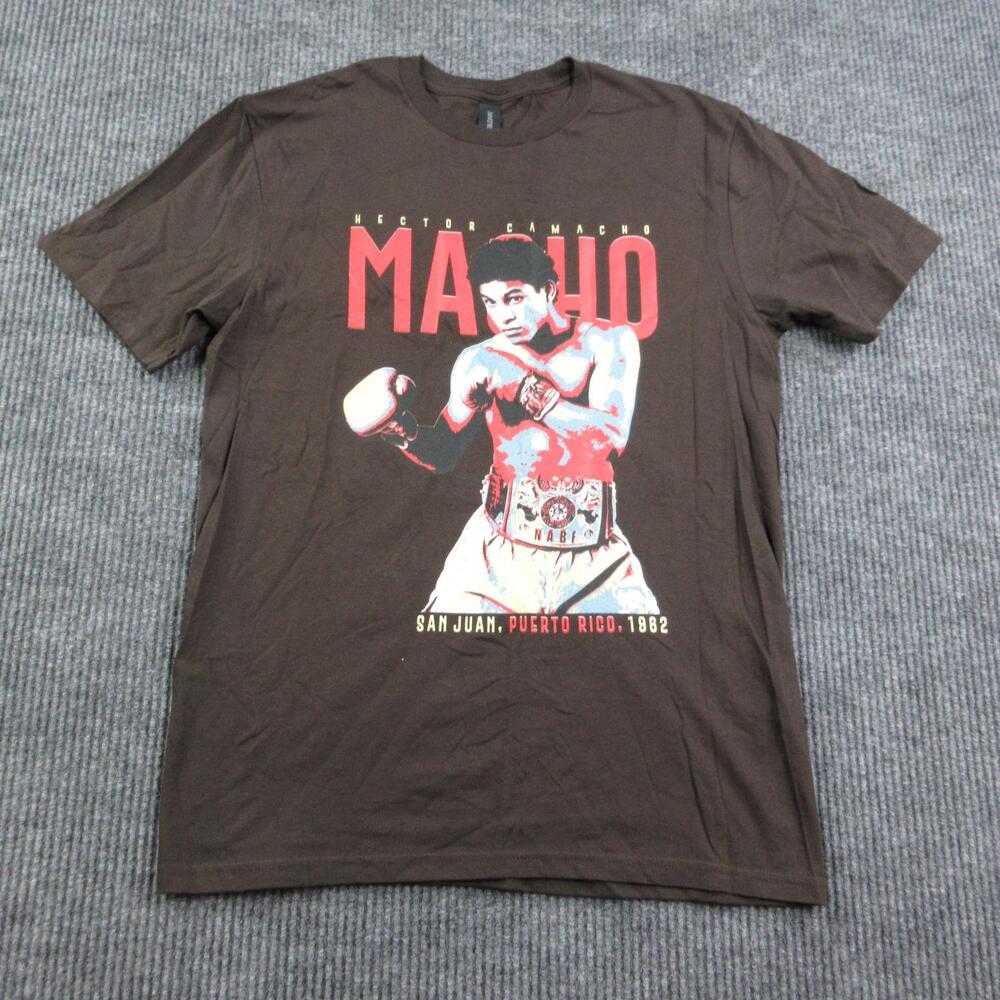 MACHO Hector Camacho Shirt Mens M Brown Boxing Puerto Rico Gildan Graphic Tee